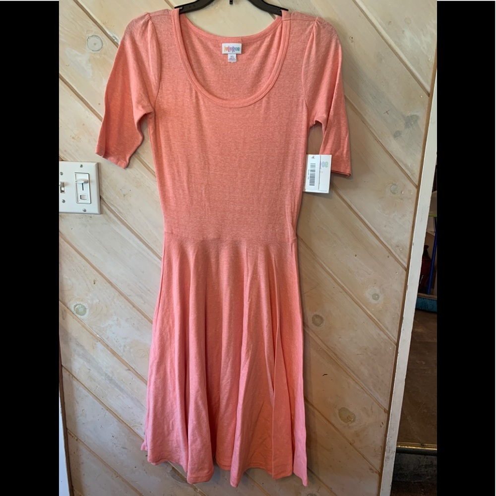 Light pink/red Lularoe Nicole Dress